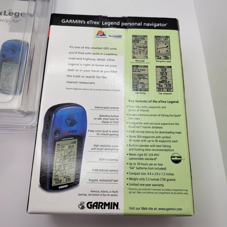 Garmin eTrex Legend Personal Navigator GPS Handheld Outdoor Blue - Image 2 of 3
