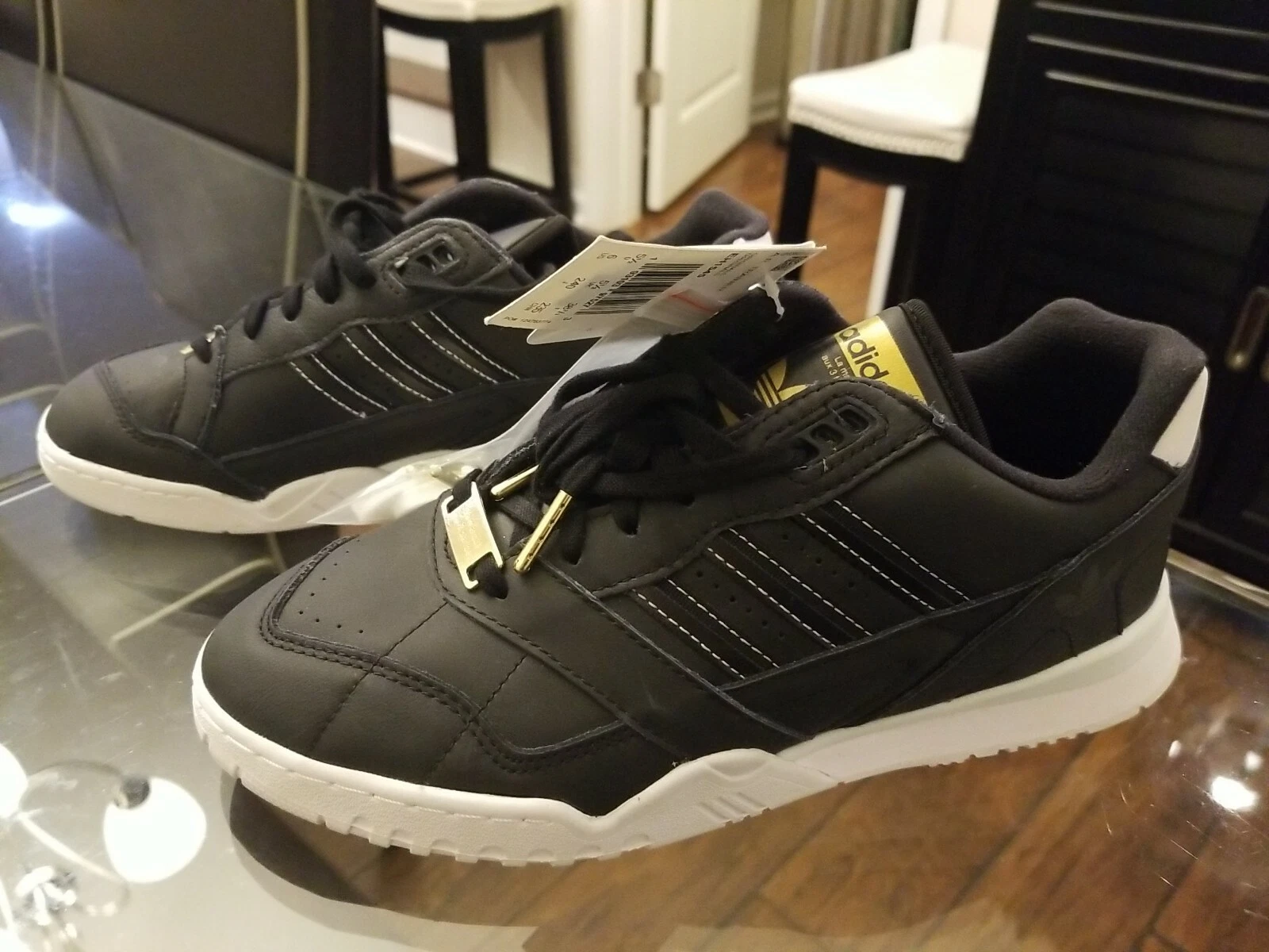 adidas A.R. Scarpe sneakers uomo Trainer stringate casual nere taglia 6