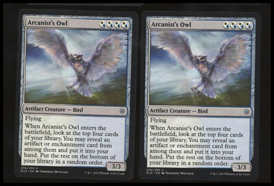 Arcanist's Owl x2 #206 Throne of Eldraine MTG Near Mint Uncommon