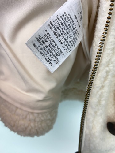 Boden White Sherpa Duffle Toggle Hooded Short Jacket Long Sleeve UK 12 - Picture 8 of 12