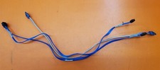Lot of 3 21" Blue SATA Drive Cables Straight to Right Angle