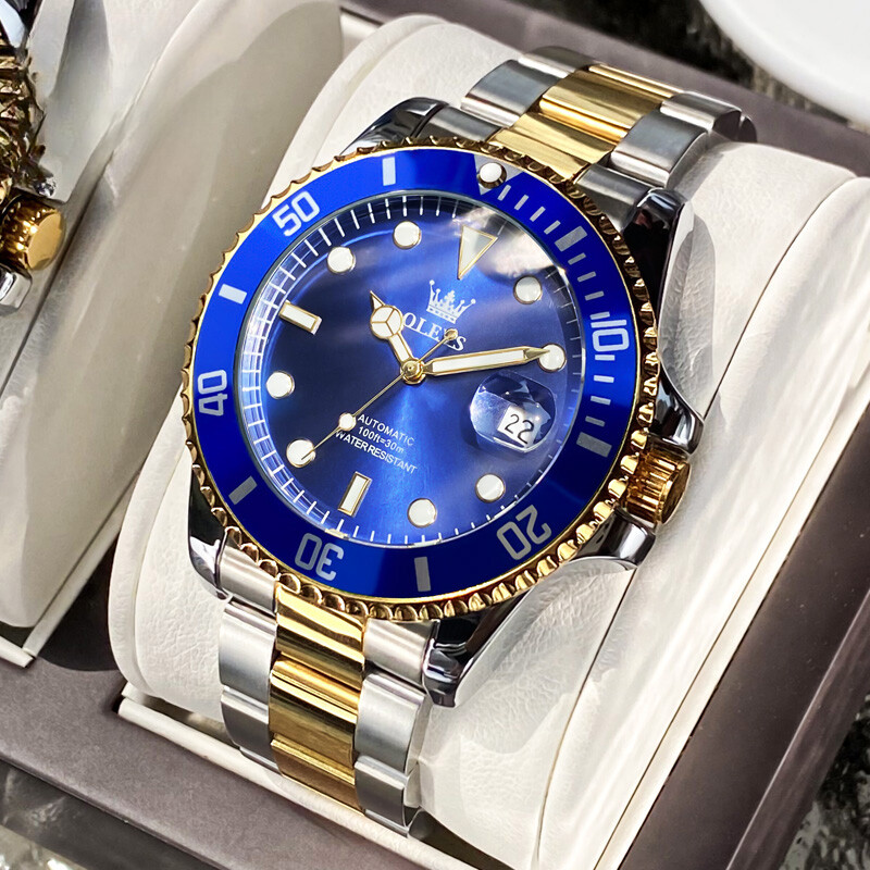 Reloj Automático Hombre Reloj de Buceo de Lujo Impermeable Luminoso Acero Inoxidable