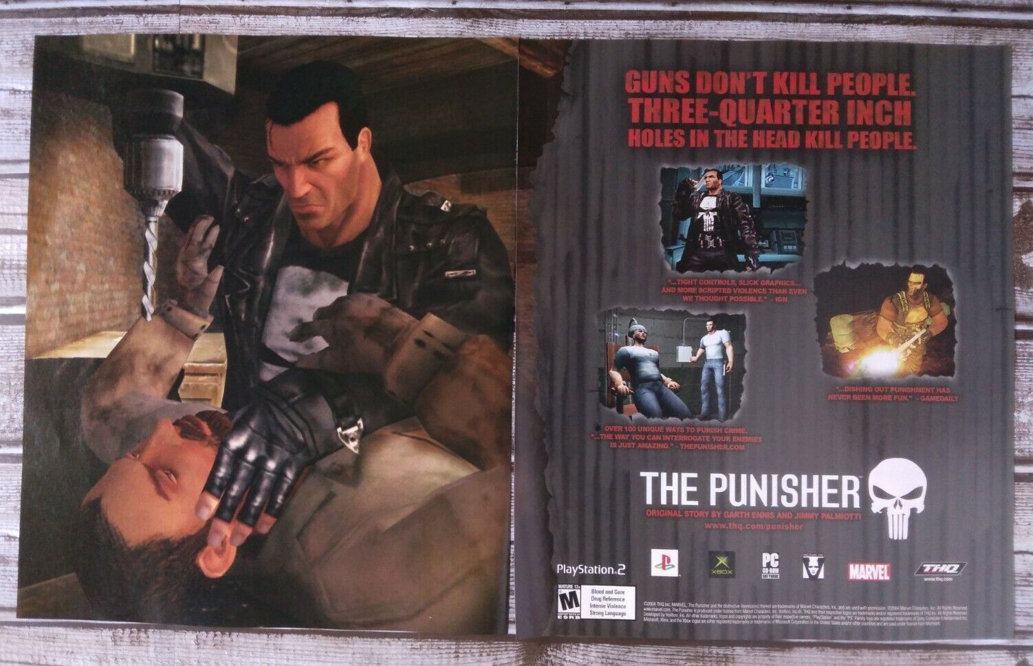 2004 The Punisher PS2 Playstation 2 PS2 Xbox PC Vintage Print Ad/Poster  Game Art