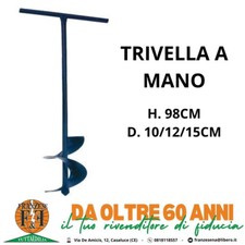 TRIVELLA A MANO MANUALE ALTEZZA 98 CM PUNTA ELICOIDALE