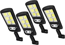 Led Solar Street Lights Outdoor, 4 Pack 120 Led Remote Control Solar Lights for