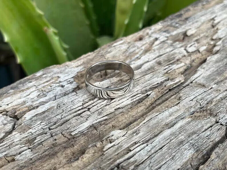 5mm Silver Flat band Men s Band Rinig 925 Sterling Simple Thumb