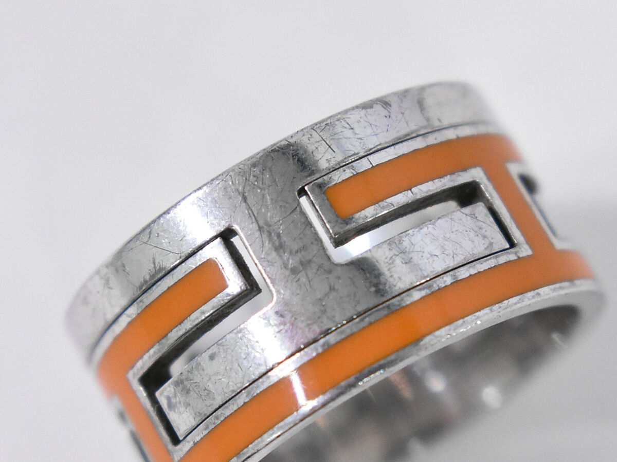 HERMES Move H Ring Ag925 Silver Orange #51 US 5.25 | eBay HERMES Move H Ring Ag925 Silver Orange #51 US 5.25 | eBay