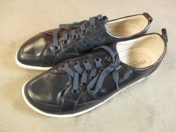 Frankie4 Ellie IV Leather Lace Up Sneakers 13 Deep Navy Blue Orthotic Comfort