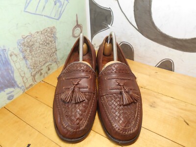 Brass Boot Woven Genuine Leather Tassel Loafers Brown Size 12 Brass Boot Men main image 2