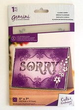 Crafter's Companion 5" x 7" Cut  Emboss Folder CLASSIC SORRY
