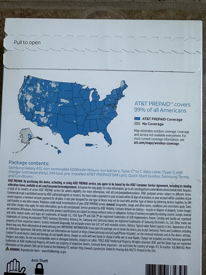 New & Sealed - AT&T Samsung Galaxy A13 LTE 32GB Prepaid Smartphone Free Shipping - Image 2 of 2