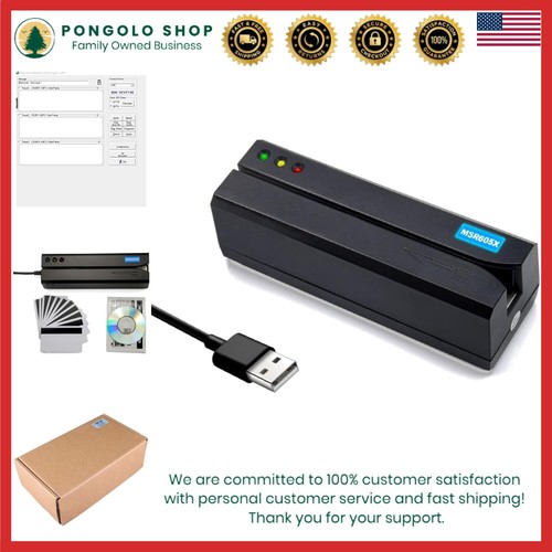 Compact 3 Track USB Encoder Card Reader - 480 Mbps Transfer with Blank Cards