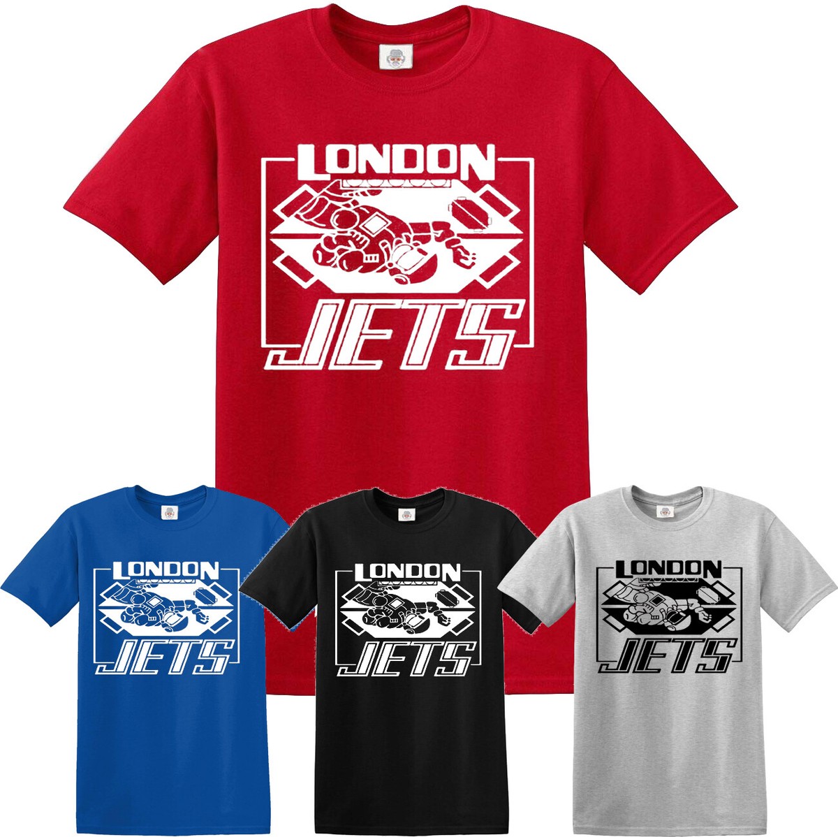T-shirt Red Dwarf London Jets – Homme – Rouge – Tailles S à 3XL – Neuf Avec étiquettes