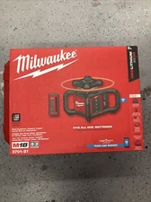 Milwaukee 3701-21 M18 18V Red Exterior Rotary Laser Level Kit w/ Receiver
