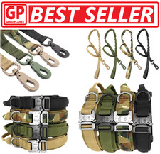 Tactical K9 Dog Training Collar  Leash With Metal Buckle M L XL Dog Heavy Duty