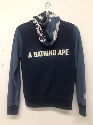 BAPE Indigo Tiger Shark full zip hoodie Size M | eBay