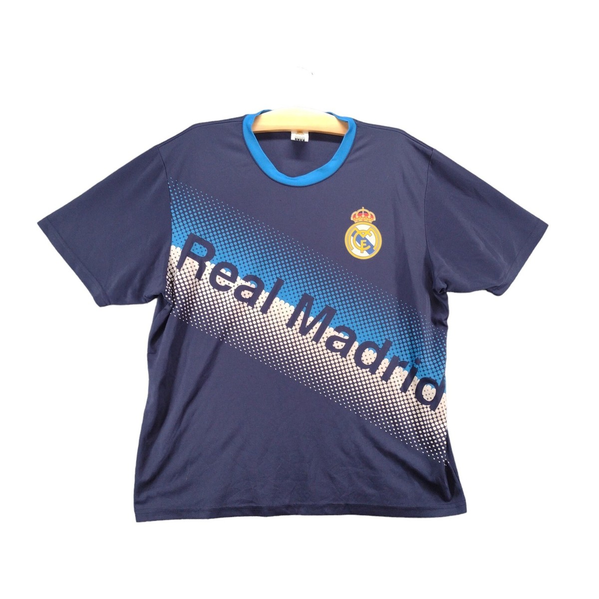 Real Madrid FC Men's T-Shirt Large Short Sleeve Multicolor Crew