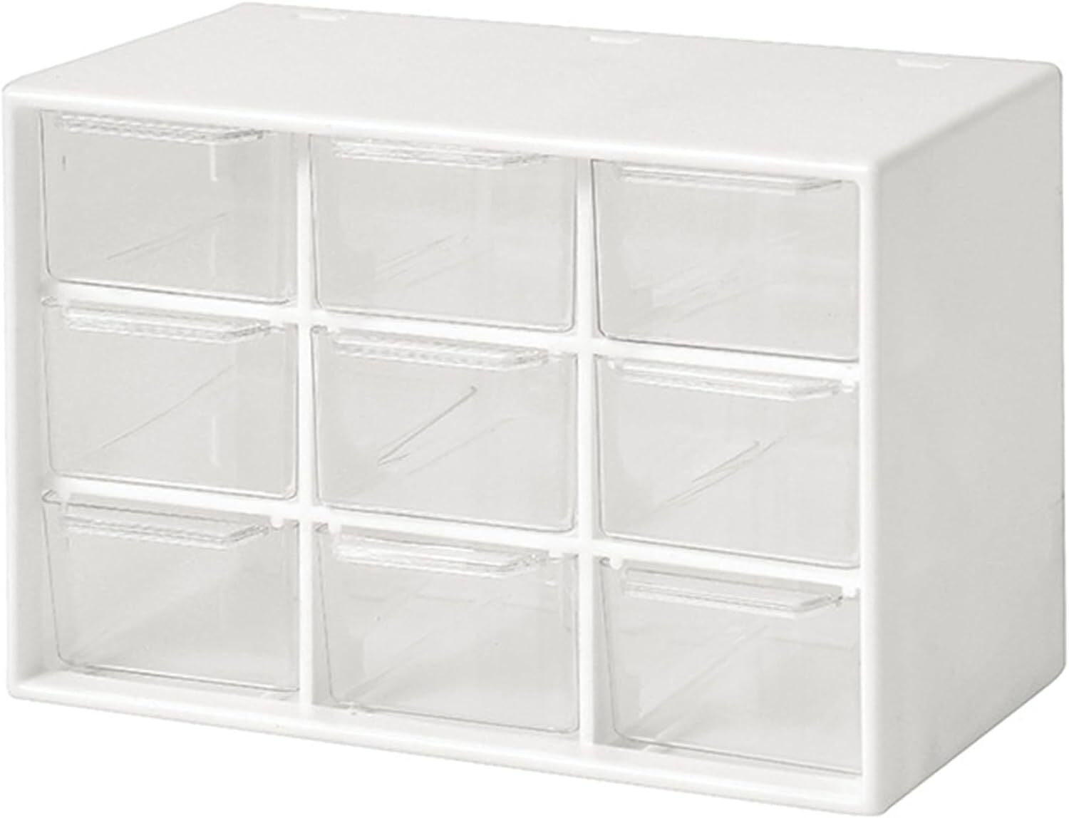 Mini Storage Drawers, Small 9 Drawers Organizer Bins Stackable Clear Plastic Box