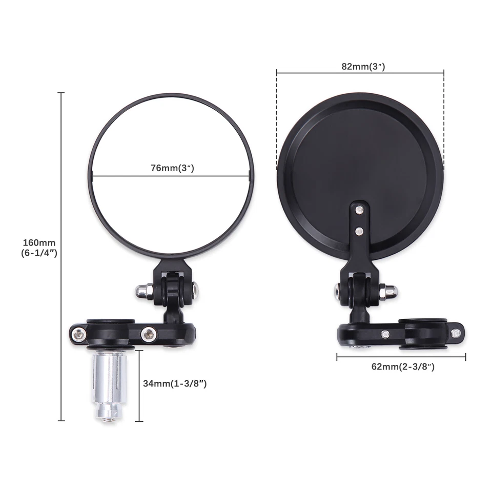 For Honda Metropolitan 2 50 Motorcycle Folding 7/8" Handle Bar End Side Mirrors - Image 2 of 4