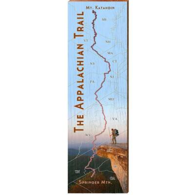 Appalachian Trail Mountain Scene Trail Map Wall Art