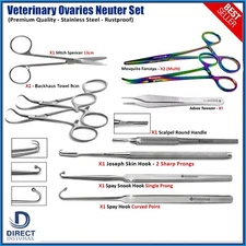 Veterinary Feline Spay Surgical Kit Instruments Spay Snook Hook Animal Ovaries