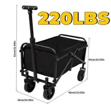 Folding & Rolling Collapsible Garden Cart  Heavy Duty Weight Capacity Cart 220lb
