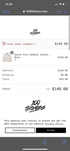 100 thieves Grand Prix bomber jacket 