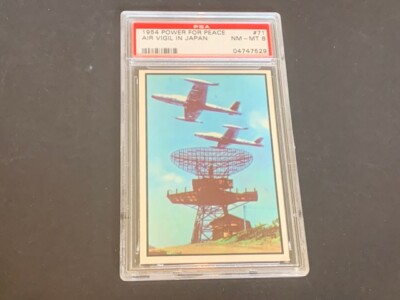 Power for Peace 1954 Military trading card PSA 8 vtg #71 Air Vigil