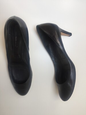 Roberto Del Carlo Pumps 41 Schuhe Schwarz Echtleder Leder VERO CUOIO ITALY