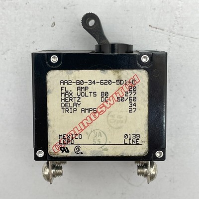 Carling Switch AA2-B0-34-620-5D1-C Circuit Breaker 2 Pole 20A 277,80 VAC|VDC