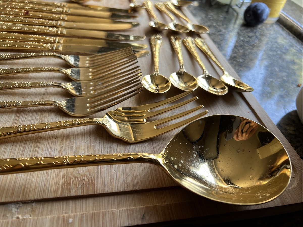 Vintage WM. Rogers & Son Gold Plated 27 Pieces - Flatware | eBay