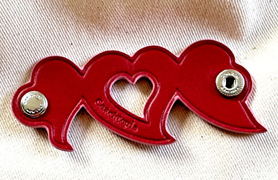 COACH COACHTOPIA HEART CORD HOLDER UPCRAFTED LEATHER w/BOX :NWT 1941 RED