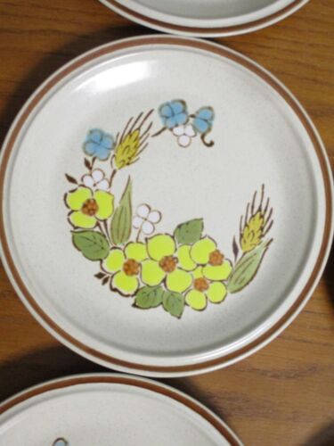 Lote de 7 platos de almuerzo de primavera de gres Hearthside con expresiones florales Japón - Imagen 3 de 17