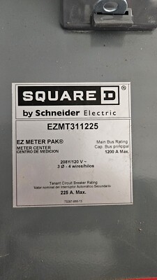 EZMT311225 Schneider Square D 3 phase Bussing Single Meter