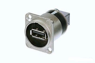 NEUTRIK NAUSB-W USB TYPE-A to TYPE-B Reversible Panel Mount Jack - Silver