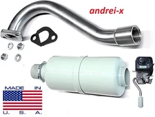 Center Rear Exhaust With Muffler for: Predator 212cc, Honda GX160,GX200,Tillotso