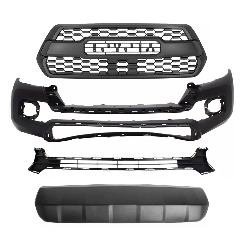 Front Bumper Cover Kit For 2016-2023 Toyota Tacoma With Grilles & Bumper Valance - Image 2 of 4