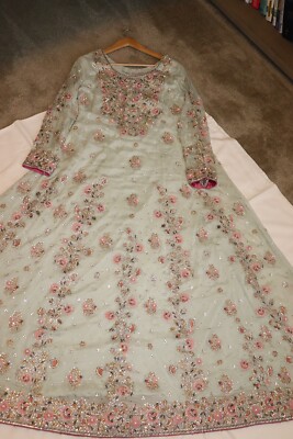 hot pink pakistani wedding dress Pakistani Bridal Dress in Hot Pink Lehenga Gown Style