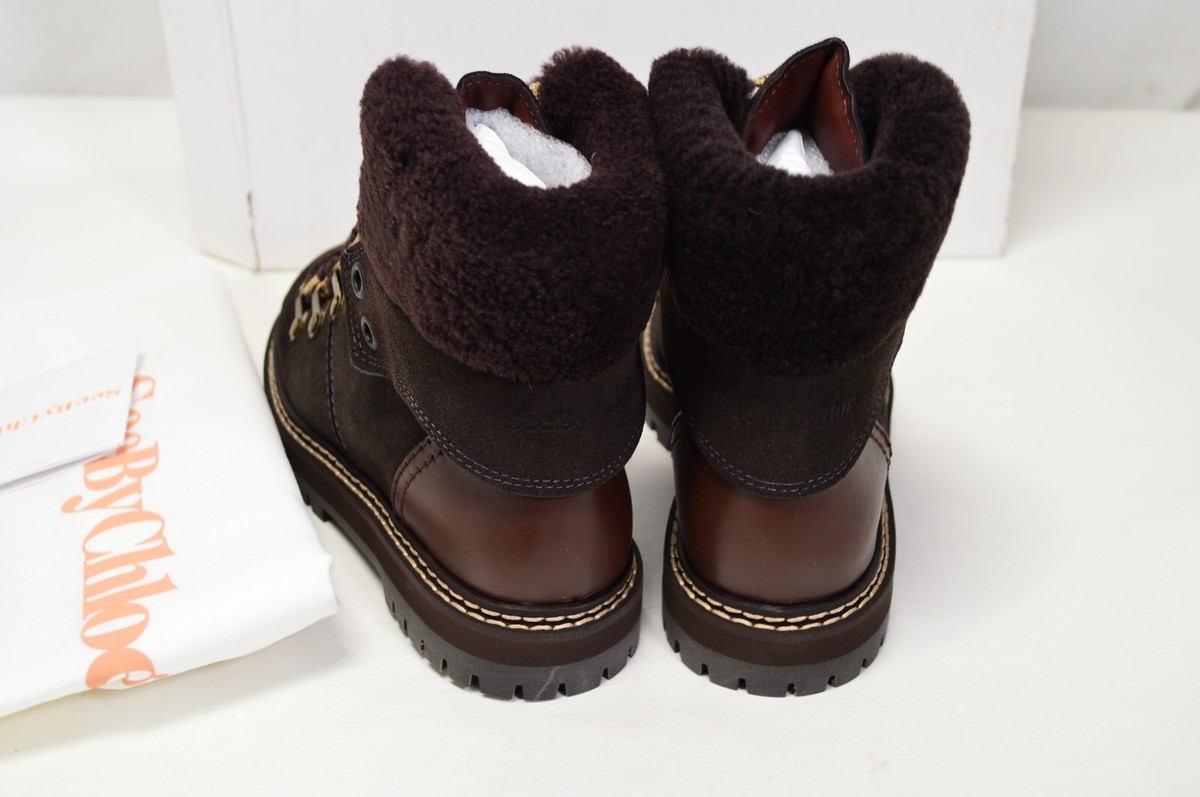 NEW See by Chloe Eileen Bootie Charcoal Shearling Lined NEW See by Chloe Eileen Bootie Charcoal Shearling Lined