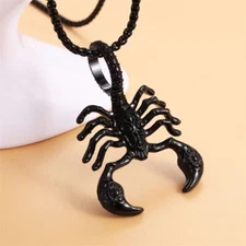 Mens Black Animal Scorpion Pendant Necklace Chain Punk Gothic Retro Jewelry Gift