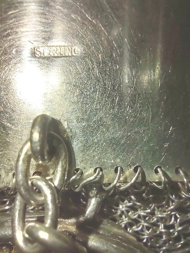Impresionante Bolso de Malla de Plata Esterlina Victoriana con Cartera de Monedas Dije Esmaltado Azul 194G - Imagen 11 de 24