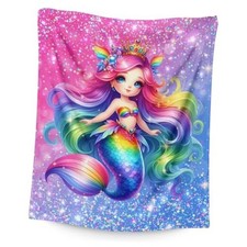 Mermaid Gifts for Kids Girls Blankets Gifts for Mermaid Lovers 6-8, 50x40