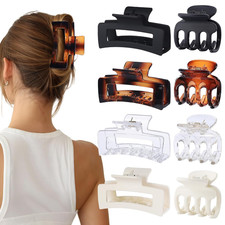 Hair Clips Women Medium Small Claw Clips Strong Hold Transparent-8 Pcs