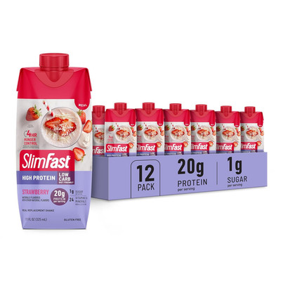 Protein Shake, Strawberry- 20G Protein, Meal Replacement Shake Ready to Drink, H