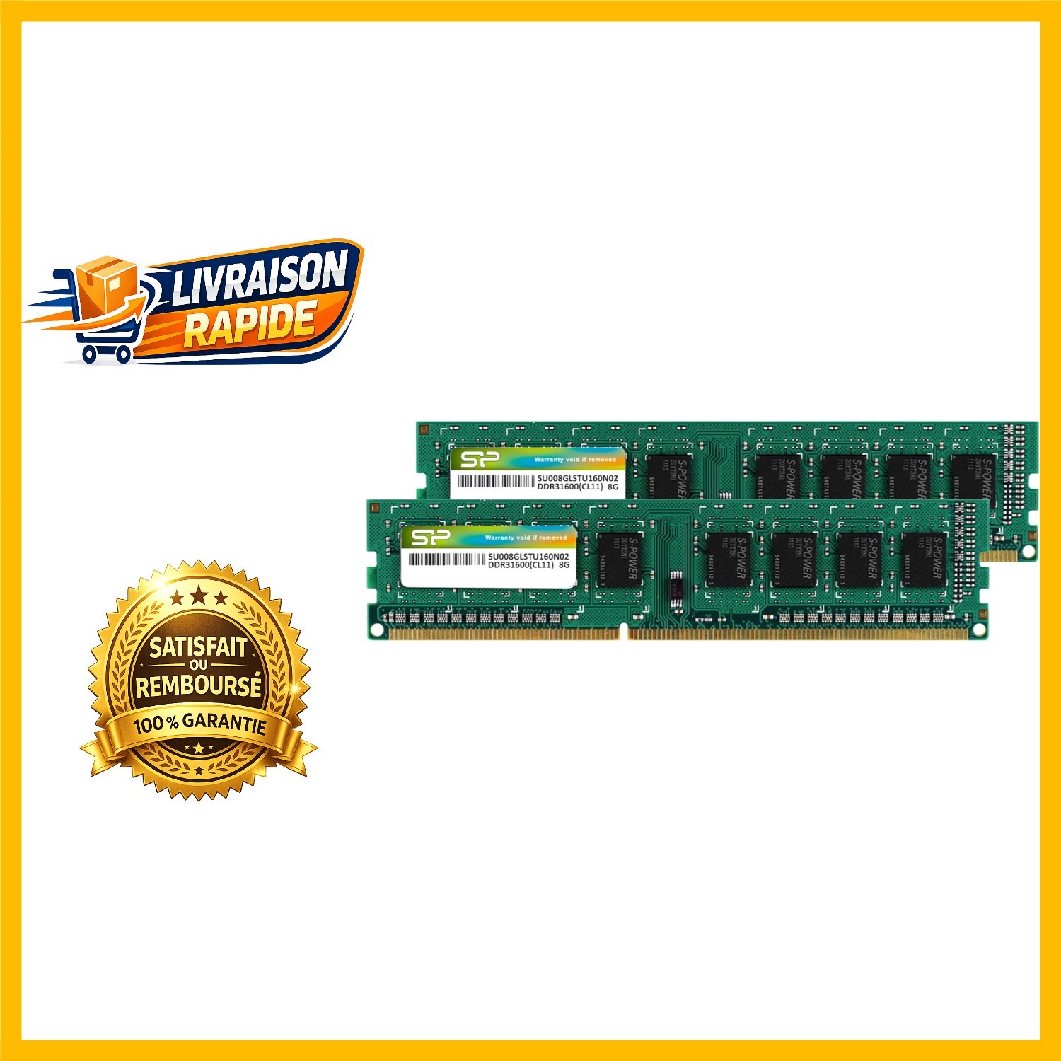 RAM DDR3 1600 MHz Silicon Power 16 Go pour éliminer les bugs de PC