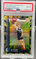 2025-26 Topps Chrome Update Radiating Rookie Cooper Flagg RC SP PSA 8 MINT Mavs