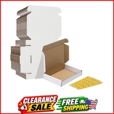 6x4x1 Shipping Boxes Set of 30, White Corrugated Cardboard Mailer Box for Pac...