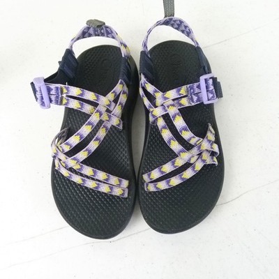 Chaco Kids ZX/1 Ecotread Hiking Sandals Size 2 Purple Striped Strappy Slingback