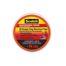 Scotch 10869-DL-5 Orange Plastic Vinyl Electrical Tape 3/4 x 66 in. Pack of 5 
