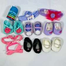 15" American Girl Doll Bitty Baby Accessories Set Shoes, Headbands, Water Bottle